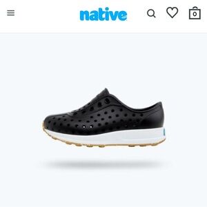 Black Perforated Water Shoes with Gum Outsole